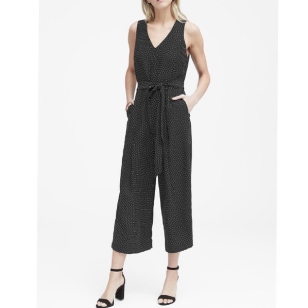 Banana Republic Polka Dot Crop Belted Jumpsuit